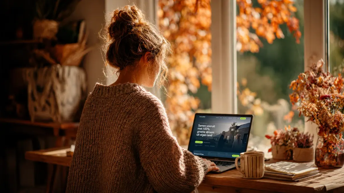 Noord Energie op een laptop thuis